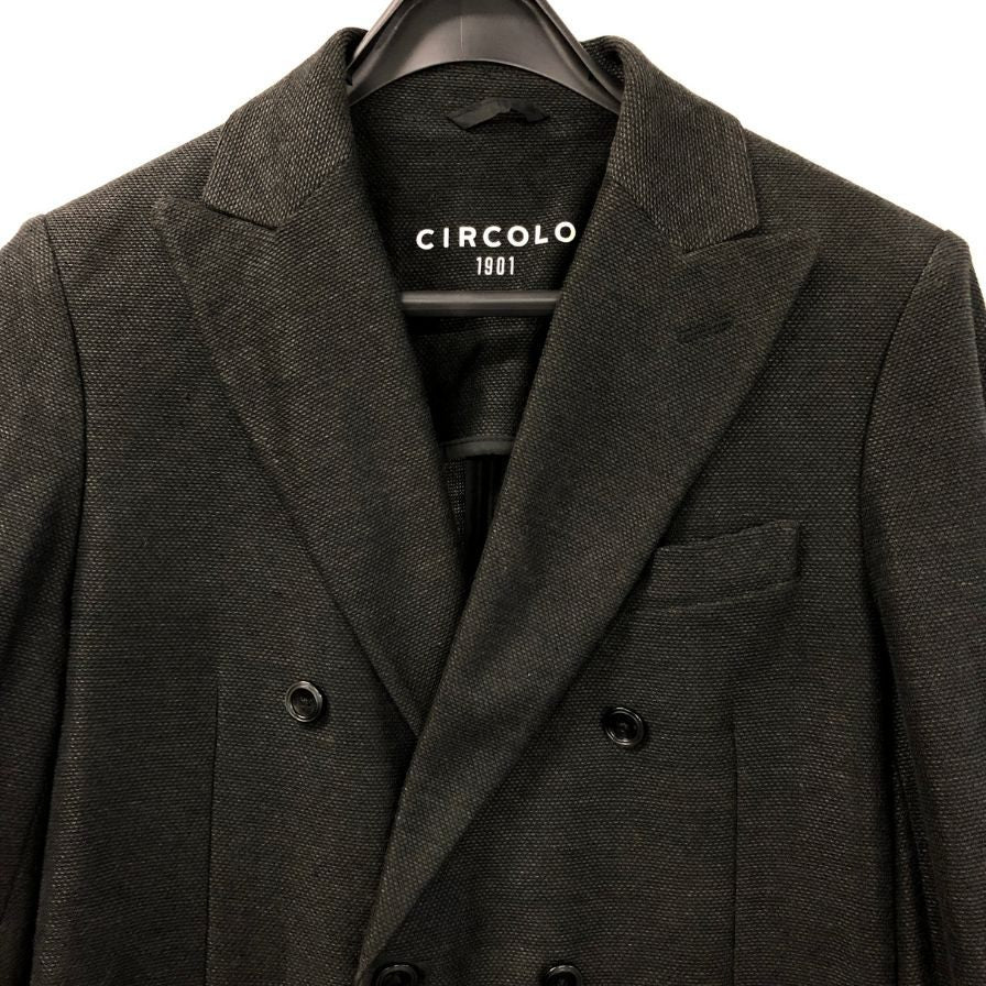美品◆チルコロ テーラードジャケット ダブル リネン グレー系 メンズ サイズ 46 CIRCOLO 1901 【AFB11】