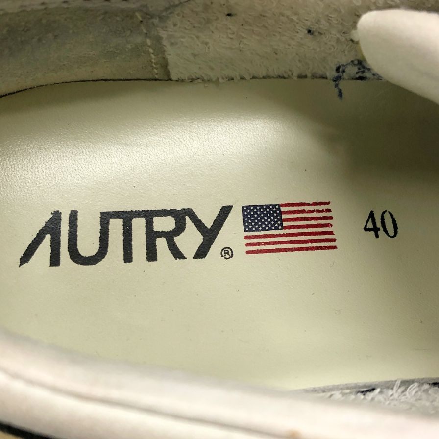 オートリー レザー ローカット スニーカー メンズ サイズ40 ホワイト系 AUTRY 約25.0cm【AFC36】