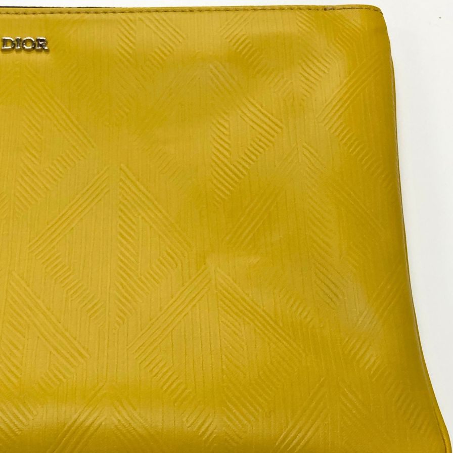 クリスチャンディオール クラッチバッグ CDダイヤモンド イエロー レザー Christian Dior【AFI22】