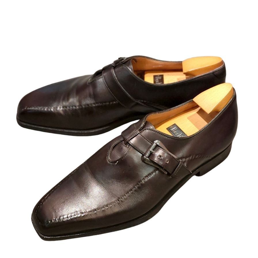ベルルッティ シングルモンク パティーヌ カーフ メンズ パープル系 サイズUK7 Berluti ビジネスシューズ 約26.0cm【LA】【中古】
