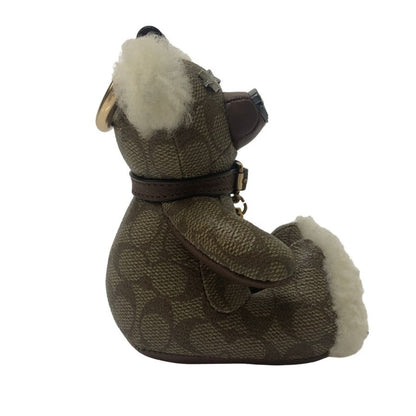 コーチ チャーム シグネチャー ベア バッグチャーム キーホルダー ブラウン系 COACH【AFI9】【中古】