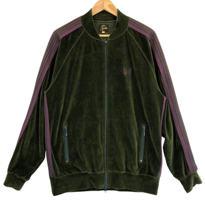 極美品◆ニードルス 21AW トラックジャケット ベロア グリーン×パープル メンズ サイズL J0227 Needles 【AFB3】