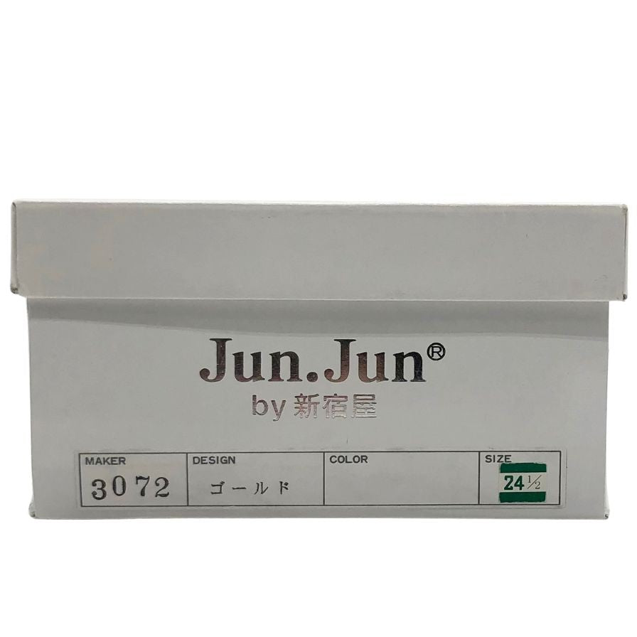 ジュンジュンバイ新宿屋 パンプス レザー 3072 ゴールド ナチュラメタ レディース サイズ24.5 Jun.Jun by shinjukuya 約24.5cm【7-18】