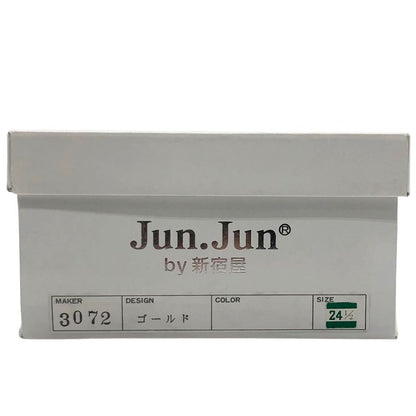ジュンジュンバイ新宿屋 パンプス レザー 3072 ゴールド ナチュラメタ レディース サイズ24.5 Jun.Jun by shinjukuya 約24.5cm【7-18】