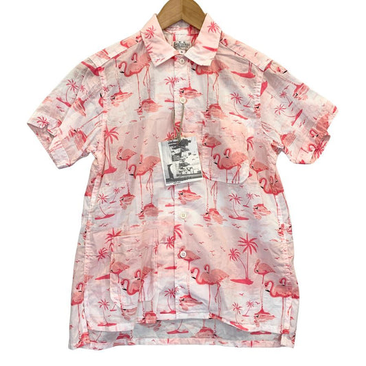 新品同様◆エンジニアードガーメンツ アロハシャツ 半袖 総柄  ピンク レディースサイズ0 ENGINEERED GARMENTS 【AFB33】
