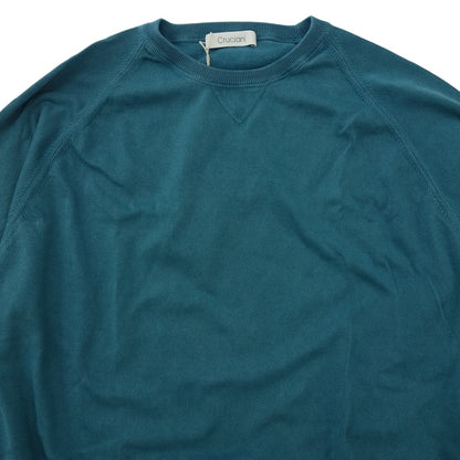 Like new◆CRUCIANI Knit Crew Neck Cotton Men's Size 58 Green CRUCIANI [AFB27] 