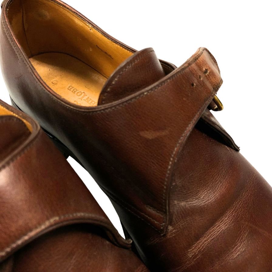 ジョンロブ レザーシューズ シングルモンク ブラウン UK7.5 JOHNLOBB 約26.0cm【AFC47】