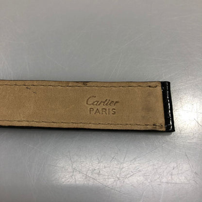 カルティエ 腕時計用レザーベルト アリゲーター 18mm16mm ブラック系 尾錠バネ棒無し Cartier【AFI10】