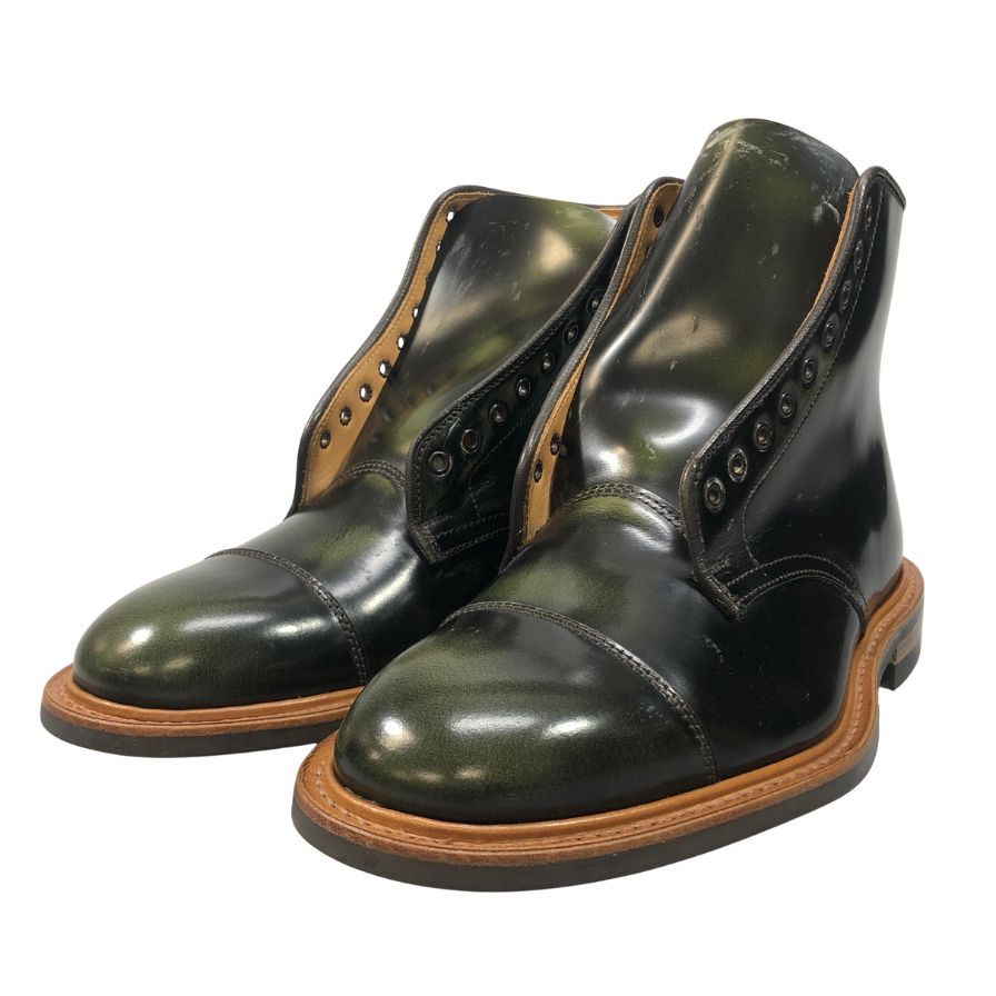 トリッカーズ マウズリー 8123 メンズ サイズ 7ハーフ ダークグリーン Tricker’ｓ ビジネスシューズ 約25.5cm【LA】【中古】