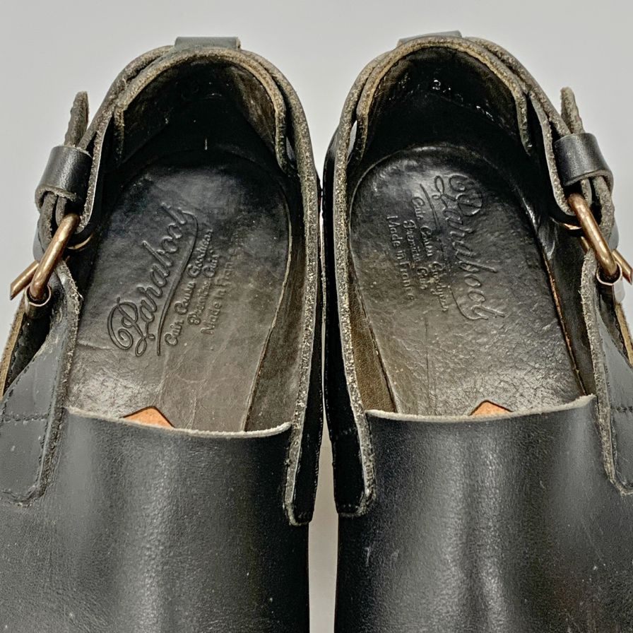 パラブーツ バックストラップサンダル ブラック メンズ サイズ5 Paraboot スリッポン 約24.0cm【LA】【中古】