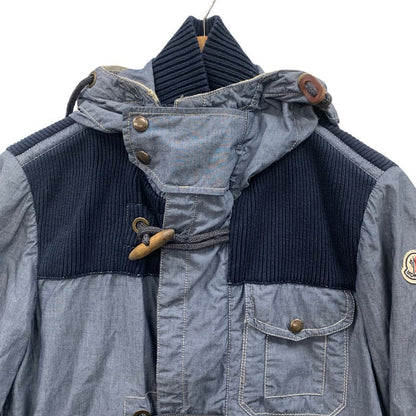 美品◆モンクレール フードジャケット BERGER メンズ サイズ1 インディゴ MONCLER 【AFA14】