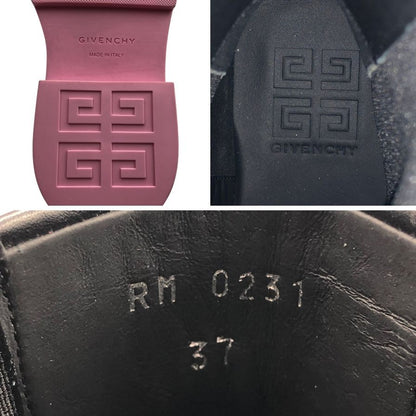 ジバンシー ショートブーツ サイドゴア レザー ブラック×ピンク レディース サイズ37 GIVENCHY 約23.5cm【AFC45】