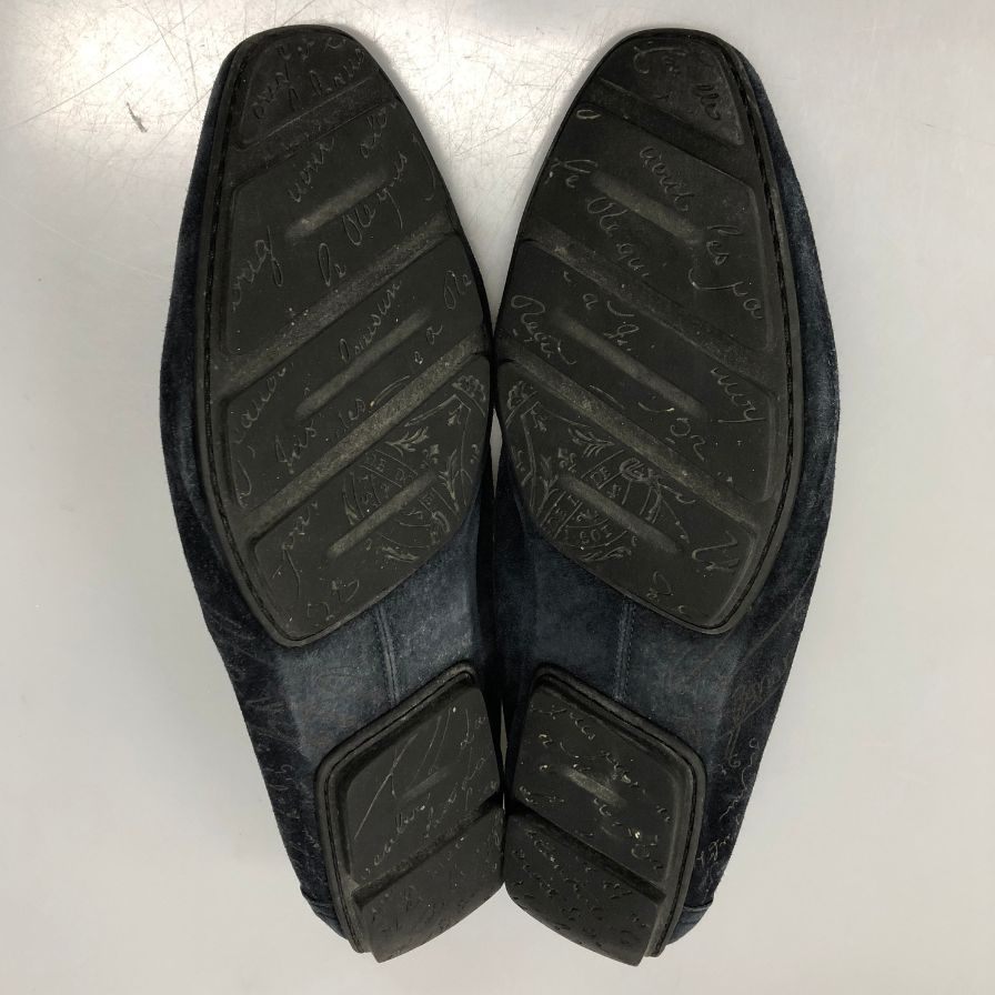 ベルルッティ ドライビングシューズ スエード カリグラフィ ネイビー メンズ サイズ9 Berluti 約27.0cm【AFC30】