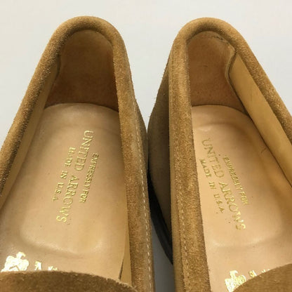 オールデン ユナイテッドアローズ別注 ペニーローファー サンド スエード 3452UF ブラウン メンズ サイズ8.5 Alden UNITED ARROWS ローファー 約26.5cm【LA】【中古】