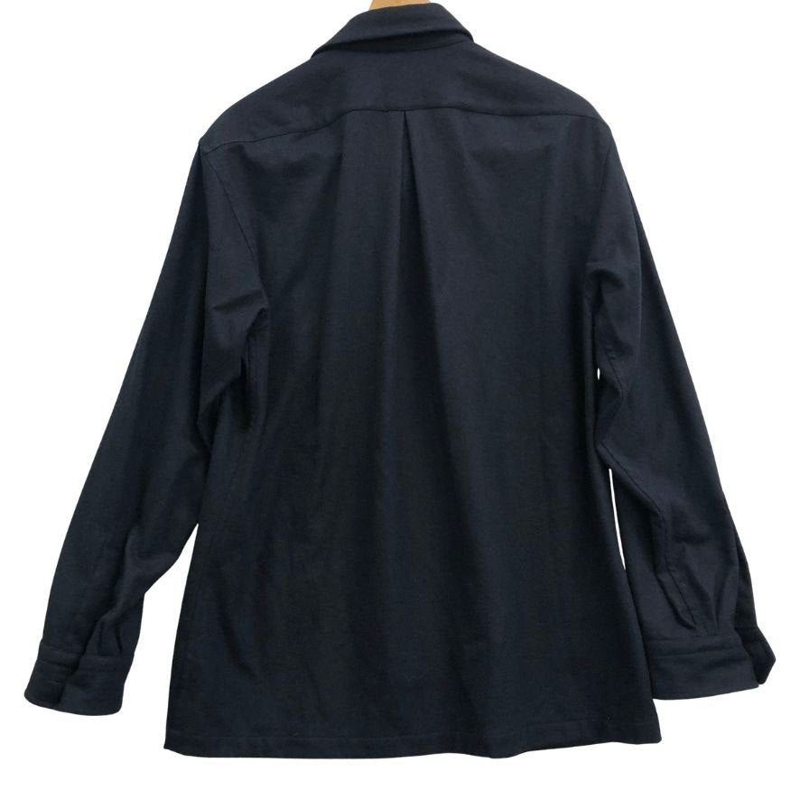 美品◆ミナミシャツ オーダー シャツジャケット ウール想定 フランネル フォックスブラザーズ生地 メンズ サイズ不明 ネイビー MINAMI SHIRTS BESPOKE 【AFB3】