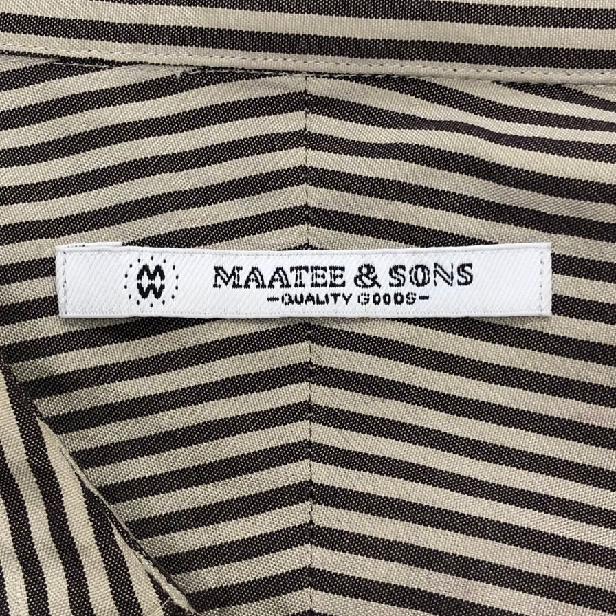 美品◆マーティー＆サンズ  シャツ シルク コットン ストライプ メンズ サイズ2 MATEE＆ SON 【AFB4】