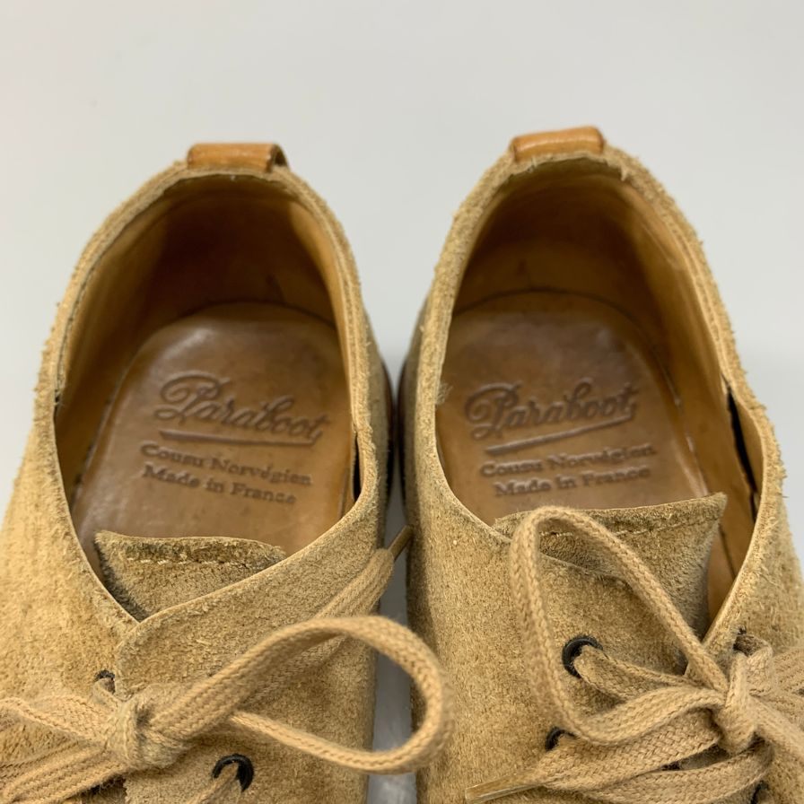 パラブーツ レザーシューズ ストレートチップ スエード ベージュ メンズ 5.5 Paraboot ビジネスシューズ 約24.0cm【LA】【中古】