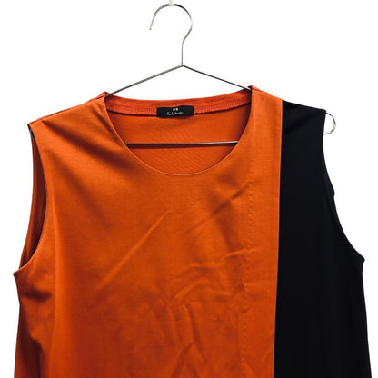 美品◆ポールスミス バイカラー ノースリーブ ワンピース オレンジ×ブラック サイズM Paul Smith 【AFF19】