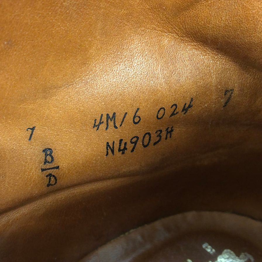 オールデン バーニーズ ニューヨーク タンカーブーツ N4903H 別注 レザー レディカーフ ローデングリーン メンズ サイズUS7 ALDEN BARNEYS NEWYORK ブーツ 約25.0cm【LA】【中古】