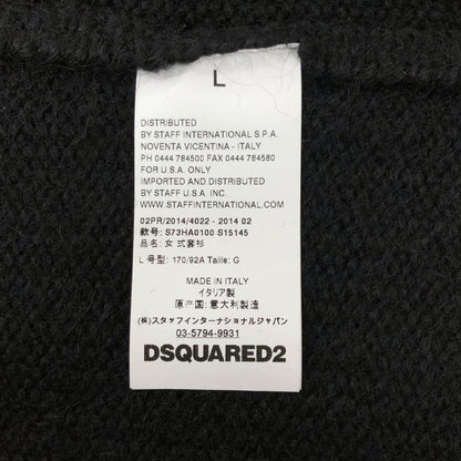 極美品◆ディースクエアード ビジューボタンジャケット コート アンゴラ レディース サイズL ブラック DSQUARED2 【AFB5】