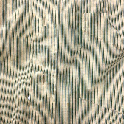 中古◆ダブルアールエル ラルフローレン 90S ストライプシャツ 三ツ星タグ ベージュ サイズM メンズ RRL RALPH LAUREN 【AFB37】