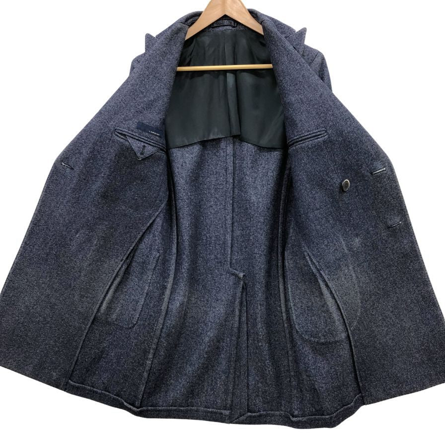 極美品◆ラルディーニ コート チェスターコート ダブル ウール ブルー サイズ42 メンズ  LARDINI 【AFA16】