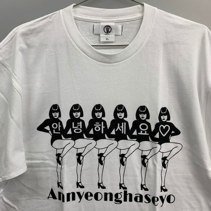 新品同様◆トレイター× 千葉雄喜 Ｔシャツ デザイン アニョハセヨ ホワイト サイズXL TRAITOR × チバユウキ 【AFB13】