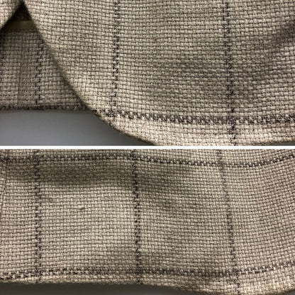 中古◆スーツセレクト リネン テーラードジャケット JSJ2056 ベージュ サイズA5 メンズ チェック SUIT SELECT DORAGO 【AFB33】