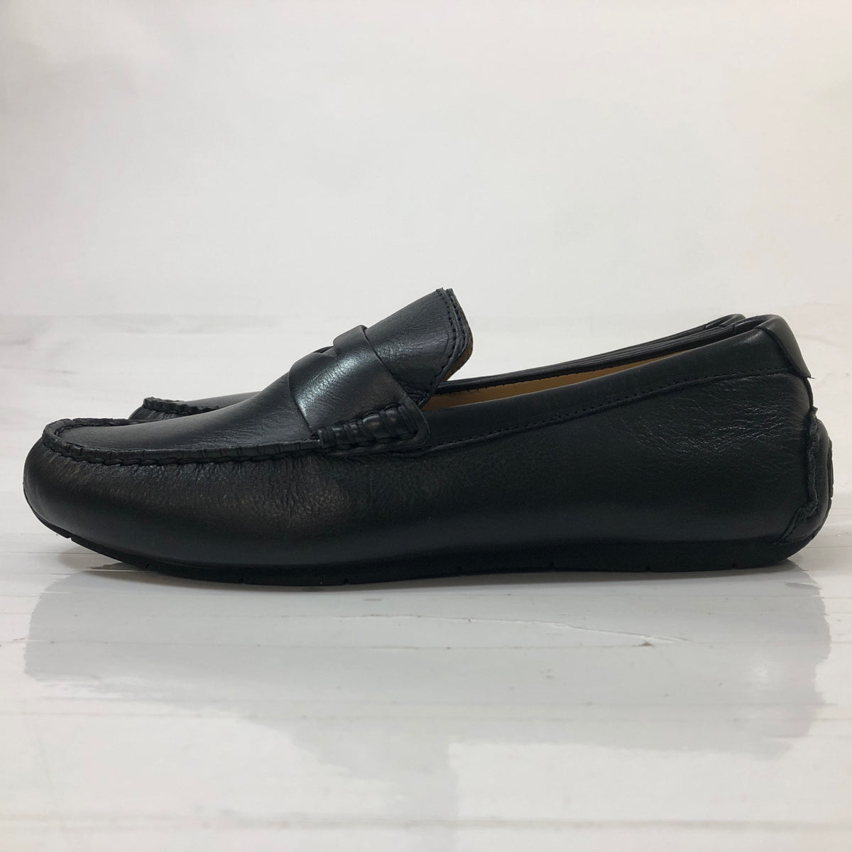コールハーン ドライビングシューズ コインローファー カーフ ブラック サイズUK7 メンズ COLE HAAN 約25.5cm【AFC51】