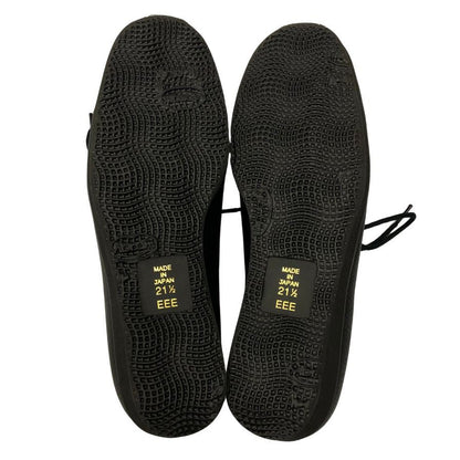 新宿屋 レースアップシューズ 3313 レザー シルバーシャーク ブラック レディース サイズ21.5 shinjukuya 約21.5cm【7-10】