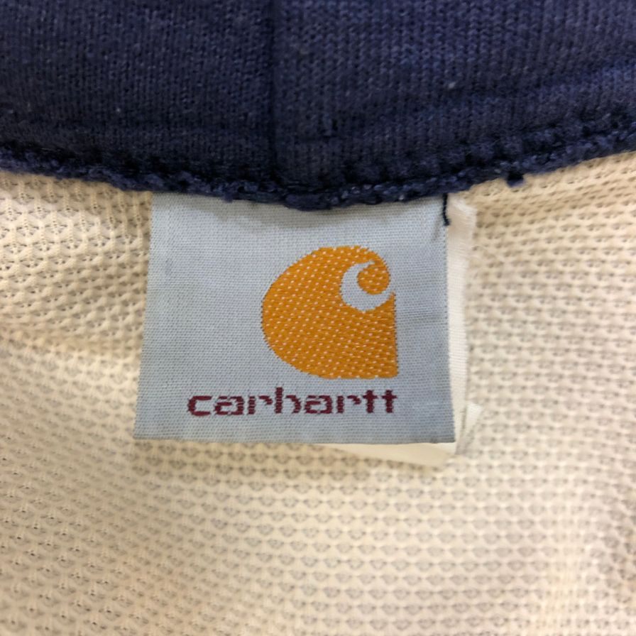 美品◆カーハート ジップアップスウェットパーカー 裏地サーマル ネイビー サイズ不明 Carhartt 【AFB14】