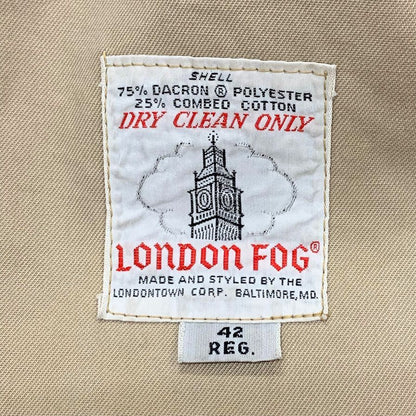 中古◆ロンドンフォグ トレンチコート 70S ヴィンテージ ベージュ メンズ サイズ 42 LONDON FOG 【AFB42】