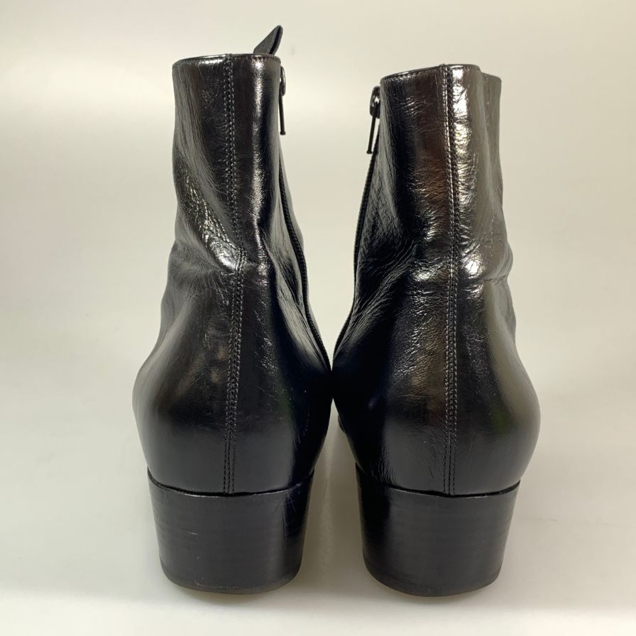 サンローラン ブーツ サイドジップ レザー ブラック メンズ サイズ42  SAINT LAURENT 約27.0cm【AFC43】