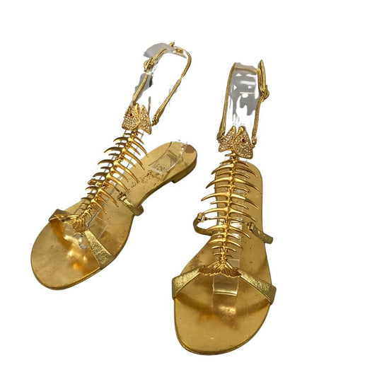 ジュゼッペザノッティ サンダル 20周年ジュエルエディション ゴールド レディース サイズ39 giuseppe zanotti 約25.5cm【AFC53】