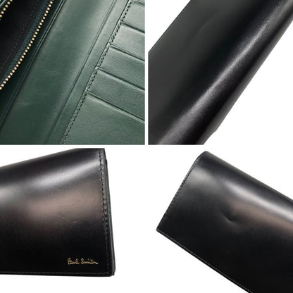 ポールスミス 長財布 コードバンレザー 馬革×牛革コンビ BPS628 メンズ ブラック&グリーン Paul Smith【AFI5】
