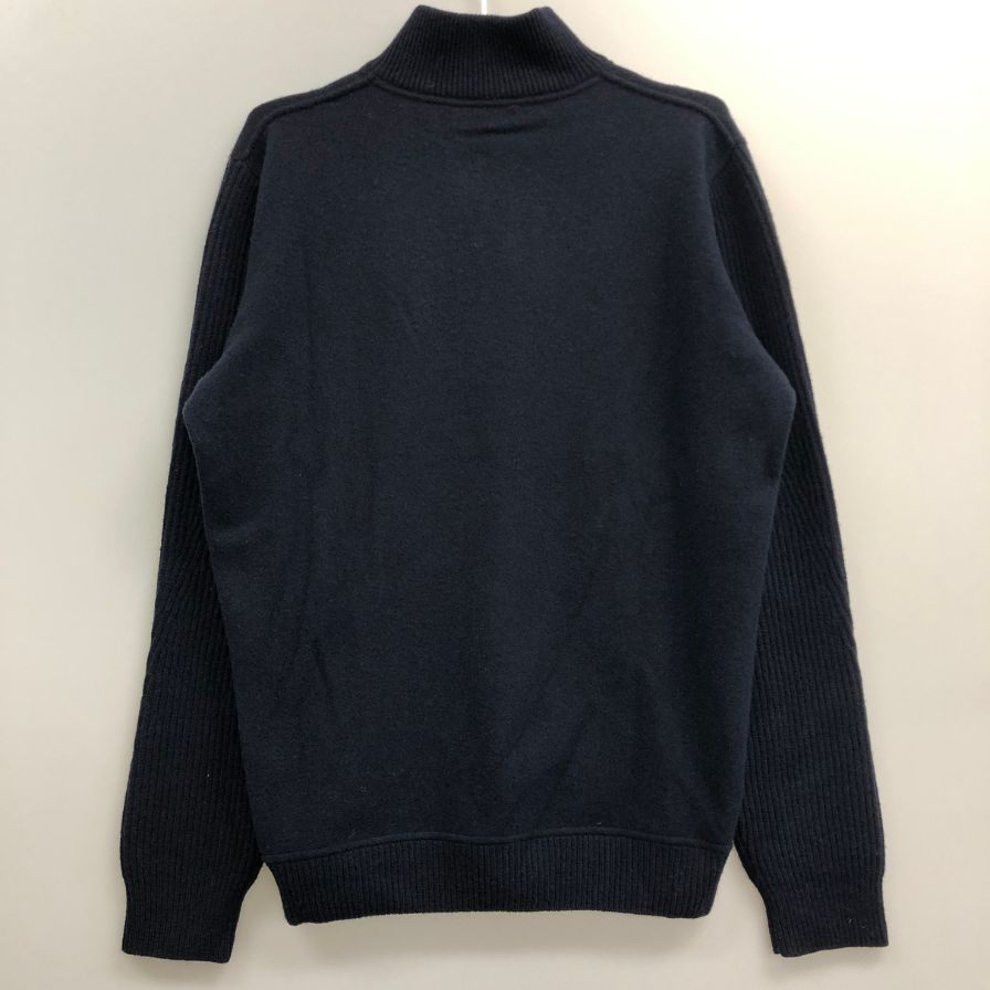 美品◆エルメネジルドゼニア ポロシャツ ニット ウール アクリル ネイビー系 サイズ50 メンズ Ermenegildo Zegna 【AFB41】