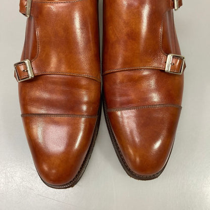 ペルフェット レザーシューズ ダブルモンク 1607 PF 115HK カーフ ライトブラウン サイズUK7.5 メンズ Perfetto 約26.0cm【AFD3】