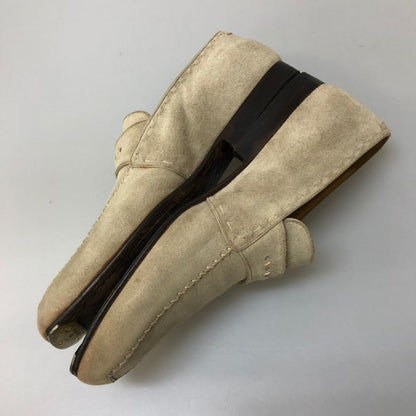 ベルルッティ スエード スクエアトゥ コインローファー 1154 メンズ サイズ8.5 ベージュ Berluti 約27.5cm【AFC4】