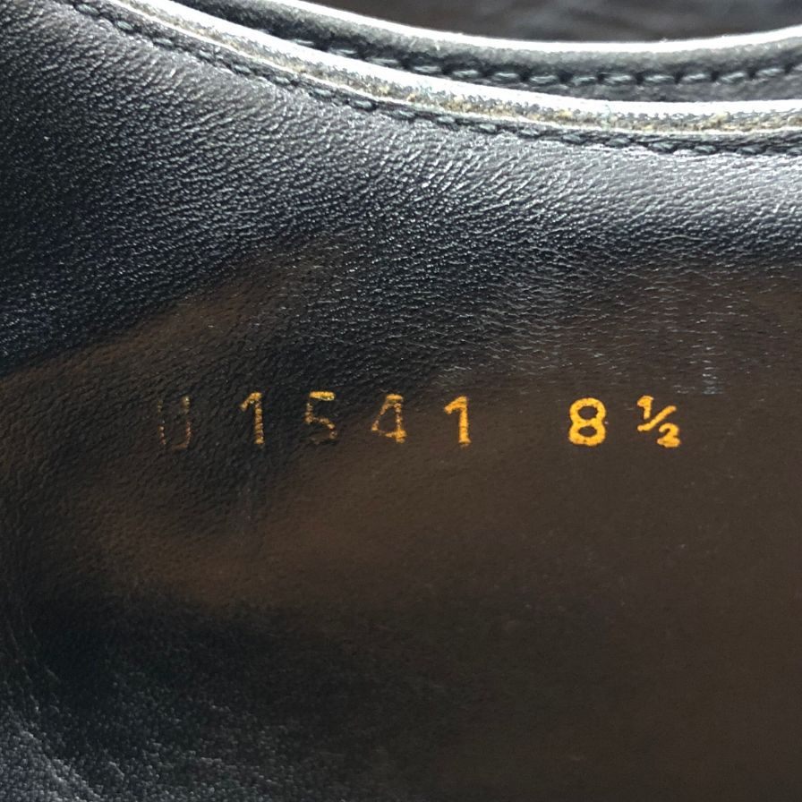 ユニオンインペリアル レザーシューズ プレミアム セミブローグ パンチドキャップトゥ U1541 カーフ メンズ ブラック サイズ8.5 UNIONIMPERIAL 約27.0cm【AFC6】