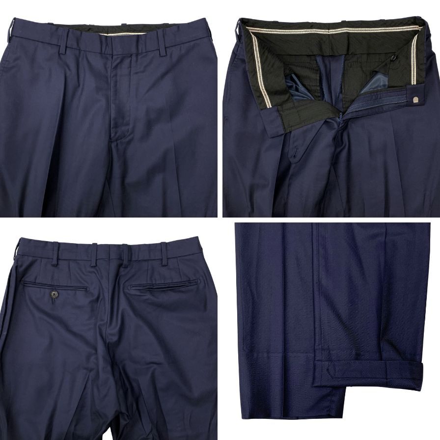 ノーブランド スーツセット 2Bジャケット センターベント ゼニア生地 ネイビー メンズ ErmenegildoZegna 15milmil15【AFB27】