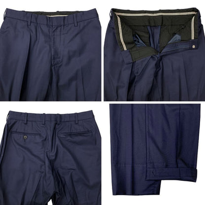 ノーブランド スーツセット 2Bジャケット センターベント ゼニア生地 ネイビー メンズ ErmenegildoZegna 15milmil15【AFB27】