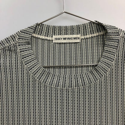 美品◆イッセイミヤケマン 半袖プリーツTシャツ グレー サイズM ISSEY MIYAKE MEN 【AFB43】