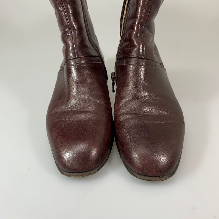 バリー レザーブーツ  505618 サイドジップ カーフ ブラウン サイズUK5.5E レディース BALLY 約24.5cm【YB2】