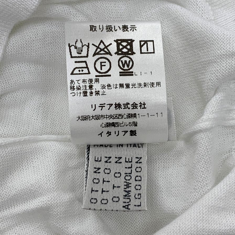 新品同様◆サントニオ ナポリ 半袖ポロシャツ コットン ニット ホワイト メンズ サイズ46 Santonio NAPOLI 【AFB12】
