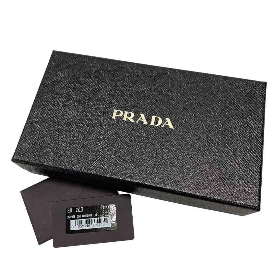 美品◆プラダ 長財布 サフィアーノ ブラック メンズ 2MV836 PRADA【AFI18】