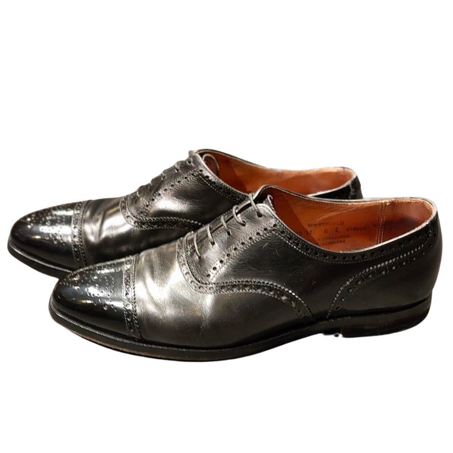 クロケット&ジョーンズ レザーシューズ ウェストフィールド カーフ ブラック サイズ8E CROCKETT&JONES WESTFIELD ビジネスシューズ 約27.0cm【LA】【中古】