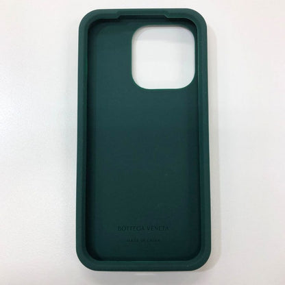 ボッテガヴェネタ iPhoneケース iPhone15Pro ラバー イントレチャート グリーン系 BOTTEGA VENETA【AFI10】【中古】