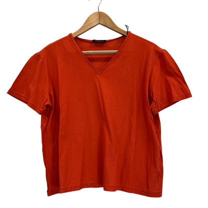 新品同様◆ロベルトコリーナ Tシャツ Vネック 無地 コットン オレンジ サイズ46 roberto collina 【AFB34】