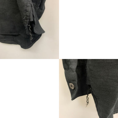 極美品◆コモリ 26SS リネンWクロス プルオーバーシャツ ブラック メンズ サイズ2 D01-02009 COMOLI 【AFB7】