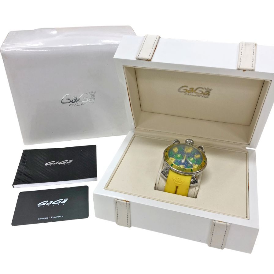 ガガミラノ 6050.LE.02 マヌアーレ 48 ブルー クオーツ  GaGa MILANO【AFI2】【中古】